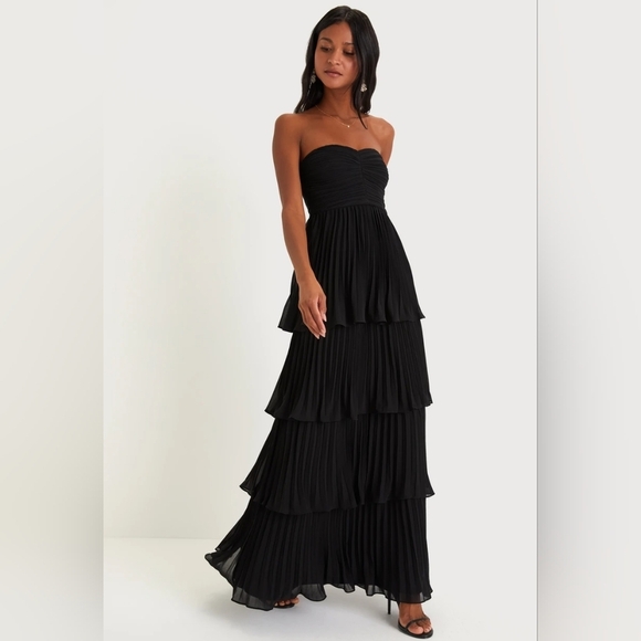 Lulu's Black Strapless Maxi Dress - Picture 2 of 10